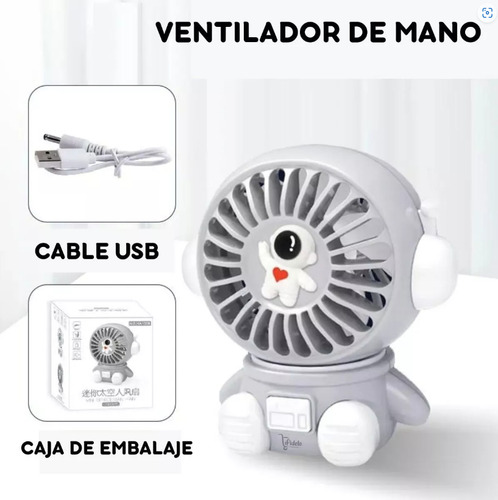 Ventilador Mini Portaril Con Forma De Astronauta De Mano