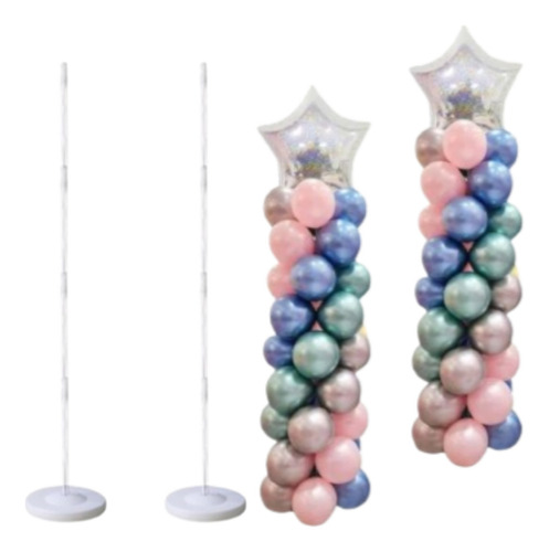 2 Columna Portátil Con Base Para Decoración De Globos 1.5 Mt