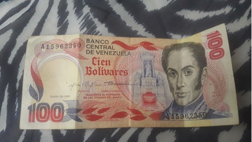 Vendo Hermoso Billete De 100 Bolivares Vintage De Enero 1980
