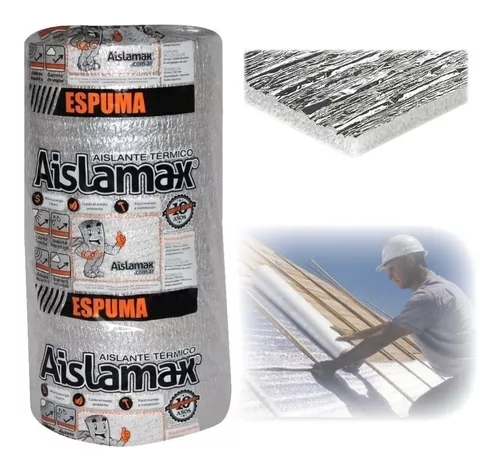 Aislante Térmico P/techos 5mm 20mt Aluminio Simple Aislamax