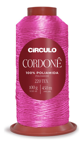 Fio Cordonê Circulo 100g 450mts Cor 3230 Rosa Magenta