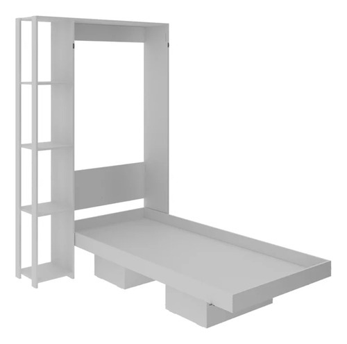Cama Retrátil De Parede Solteiro Cm8013 Branco Tecno Mobili