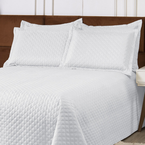Cobre Leito Colcha Clean Queen 3 Peças Branco