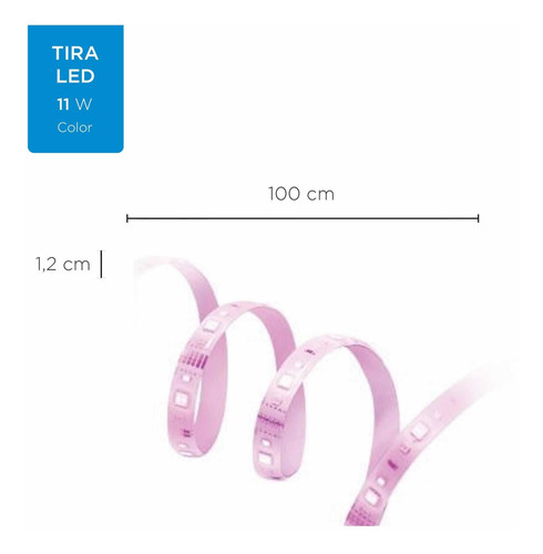 Imagen 3 de 6 de Wiz Cinta Led Extensión Inteligente Color 1mt 20w Wi-fi
