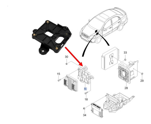 Base Soporte Computadora Chevrolet Aveo 1.6 2017