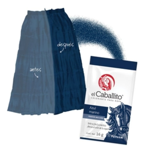 Colorante Para Ropa Caballito Azul Marino Caja C/12 Sobres