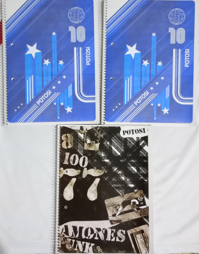 3 Cuadernos Oficio Espiral Potosí 80 Hojas