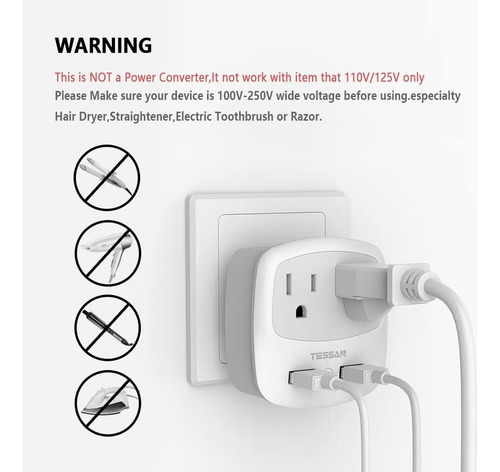 Adaptador De Corriente Alemania Y Francia, Enchufe Tipo...
