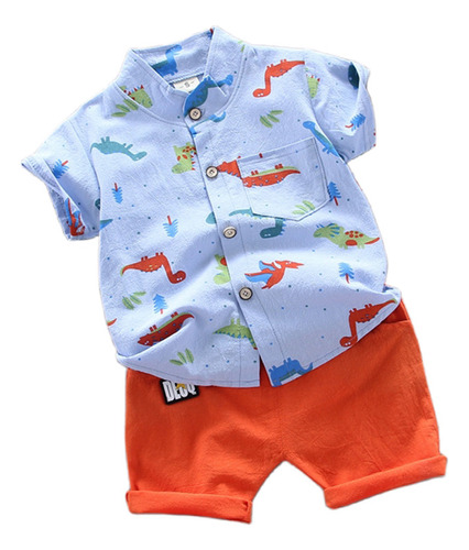 Conjunto De Bebé Ropa Para Niño De Camisa Shorts Con Estampa