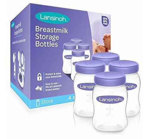 Lansinoh Biberones De Almacenamiento De Leche Materna, 4 Uni