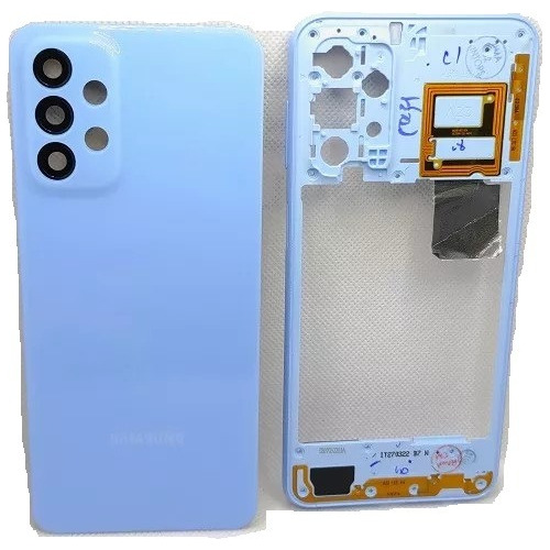 Aro Lateral + Tampa Com Lente Galaxy A23 4g A235 Azul Top