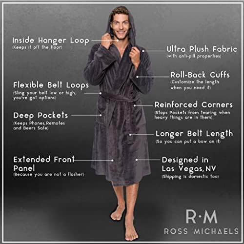 Ross Michaels Bata Para Hombre Estilo Envolvente Con Capucha