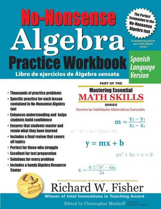 Libro No-nonsense Algebra Practice Workbook, Spanish Lang...