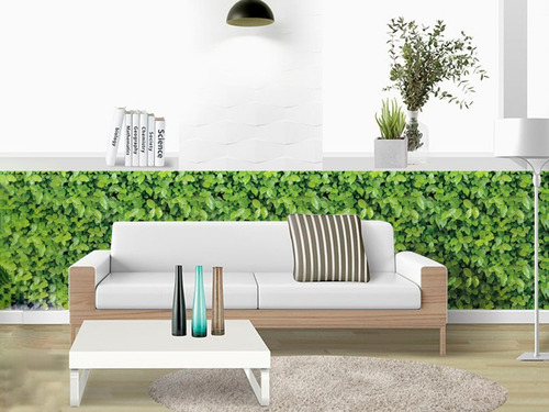 Imagen 2 de 6 de Papel Tapiz Premium Hoja Verde Autoadherible 10 Metros X45cm