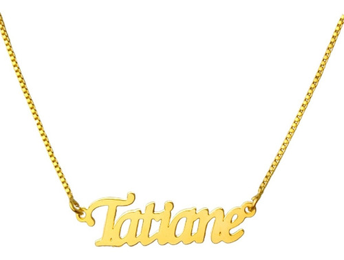 1 Colar De Nome Tatiane, Semijoia, Banhado Ouro 18k, Atacado