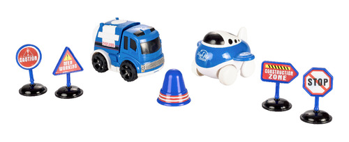 Autos De Juguete A Friccion Camion Y Avion Policia Infantil