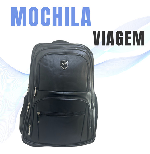 Mochila Masculina Grande Reforçada D Viagem 60 Litros Sport Preto Liso