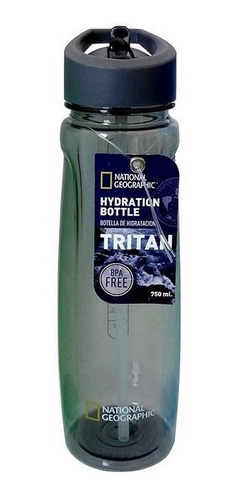 Botella Hidratación Tritan Cilindro Gris 750 Ml Natgeo