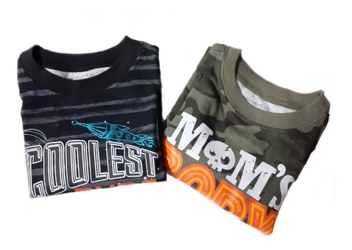 Remeras De Manga Larga 12 Meses Estampadas Wonderkids 