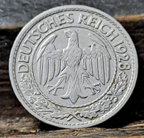 Alemania Moneda Deutsches Reich 50 Reichspfenning 1928 A (Usado)