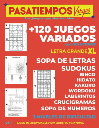 Libro : Pasatiempos Juegos Variados Para Adultos Y Mayores.