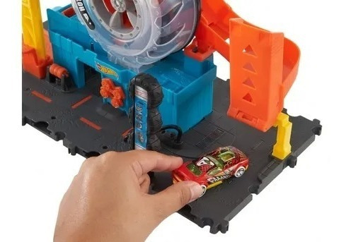 Pista Hot Wheels City Super Tienda De Llantas Translucidos