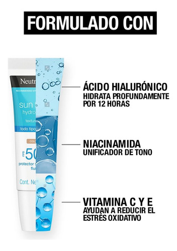 Crema Neutrogena Hydro Boost + Protector Solar Tono Claro