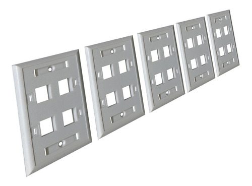 Face Plate Tapa Placa Rj45yrj11 4 Puerto Jackkeystone Kit5pz