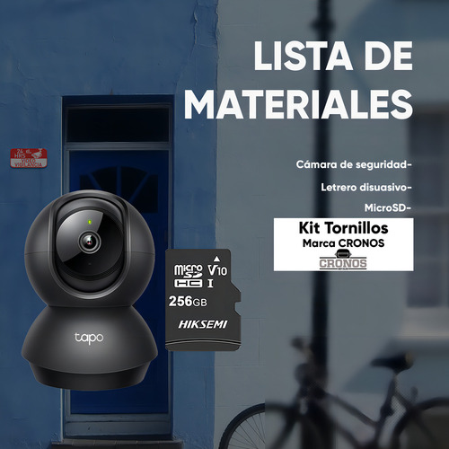 Tapo & Cronos Cámara De Seguridad Para Interiores Tapo-c211-plus-256 + Microsd 256gb Definición 2k 360° Detección De Movimiento Y Llanto De Bebé Audio Doble Vía Modo Privacidad Control Por Voz Cctv