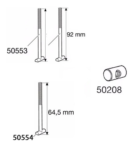 Peça De Reposição Thule 50553-2pçs+ 50208-1pç+50554-1pç