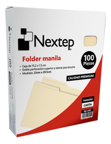 Caja 100 Folders Tamaño Carta Paquete Carpetas Color Crema