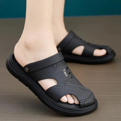 Sandalias De Verano Informales De Goma Pu Para Hombre, Talla