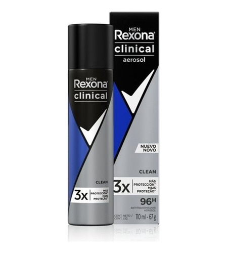 Antitranspirante Aerosol Rexona Clinical 110 ml Pack X 3unid