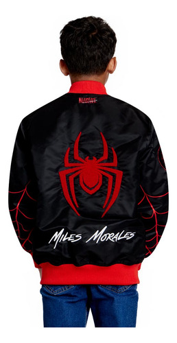 Chamarra Abierta Casual Spiderman Whel Negro/rojo Niño