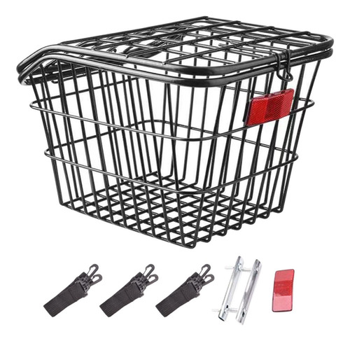 M Cesta Trasera Para Bicicleta, Estante De Negro Con Tapa