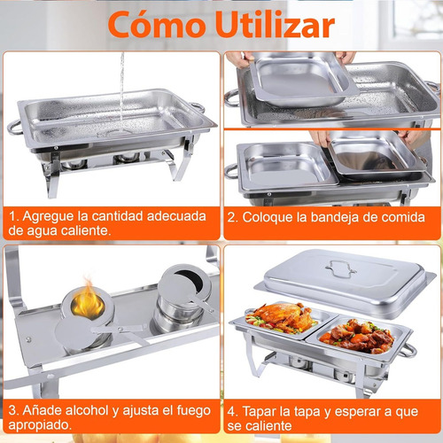 Bufetera Plegable De Acero Inoxidable Con 7 Bandejas 11 L