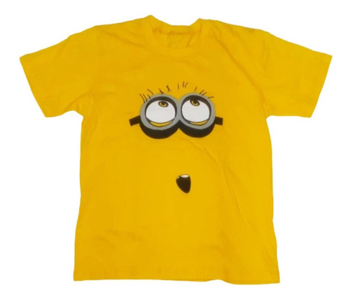 Camiseta Camisa Manga Curta Infantil Minions Algodão