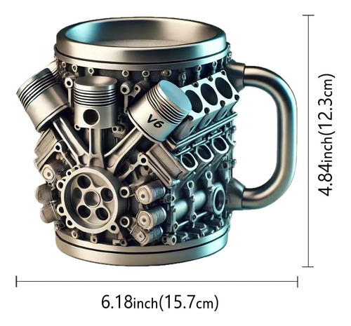Hu Caneca Aço Inoxidável Com Motor V8, Canecas Realistas
