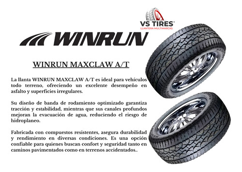 Paquete De 4 Llantas Llanta 215/70r16 100t Winrun Maxclaw H/