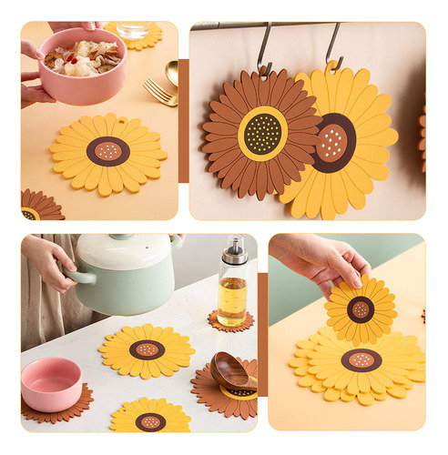 Posavasos Elegantes Con Diseño De Flores Resistentes Al Calo