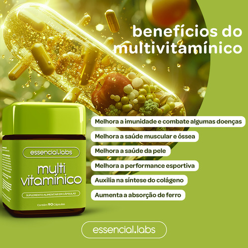 KIT CAFEÍNA 200mg por cápsula - 60 cápsulas + MULTIVITAMÍNICO de A a ZINCO - 90 cápsulas