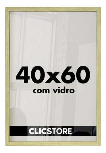 Kit 2 Moldura 40x60 Poster Parede Foto Quadro Vidro Diplomas Cor Carvalho Liso