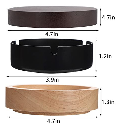 Cenicero De Madera Elegante Para Cigarillos Y Decoracion.