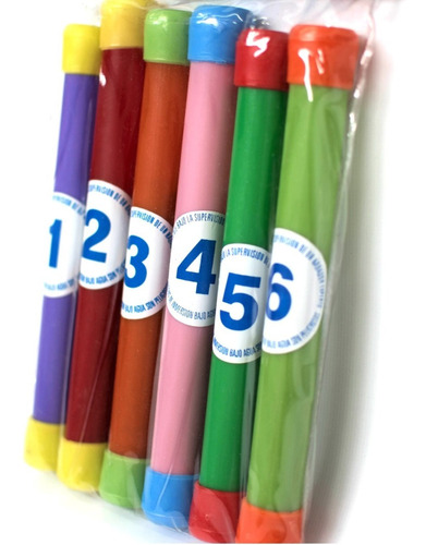 Sticks Sumergibles X 6 U. Colores Surtidos Aqua Club