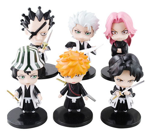 Figura Bleach Set X6 Ichigo Kurosaki Zangetsu Tetsuga Pvc