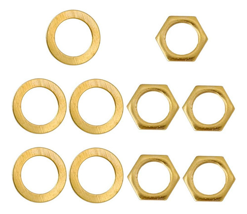 5 X Con Tuercas Con Arandela Para Guitarra Eléctricas Oro