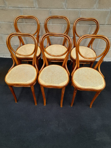 Antiguo Juego De 6 Sillas Thonet Mod 28 Originales C/ Sello