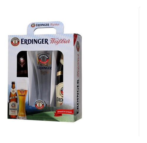 Cerveza Erdinger Pilsen Kit Botellas Y Vaso 500 ml 2 Unidades