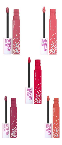 Kit 5 Labiales Maybelline Super Stay Matte Ink