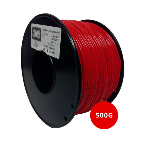 Imagen 1 de 2 de Filamento 3D PLA 3n3 de 1.75mm y 500g rojo